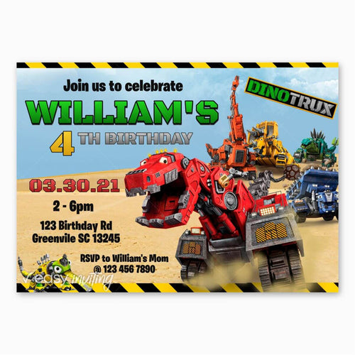 Dinotrux Birthday Invitation - Print Me Pretty