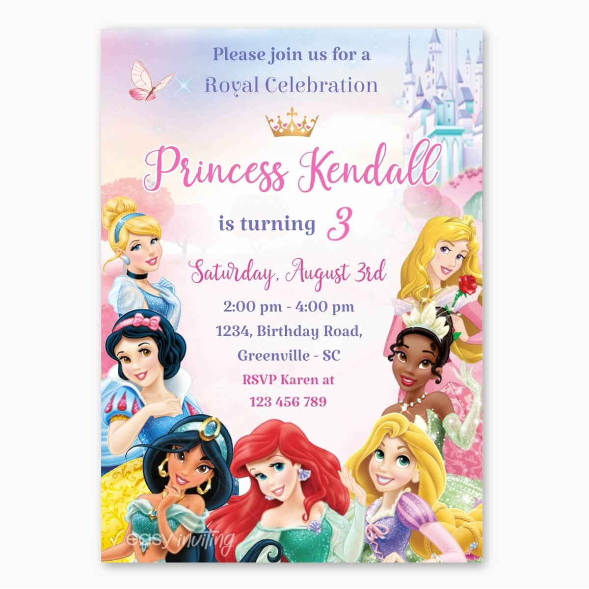 Disney Princesses Birthday Invitation – Easy Inviting