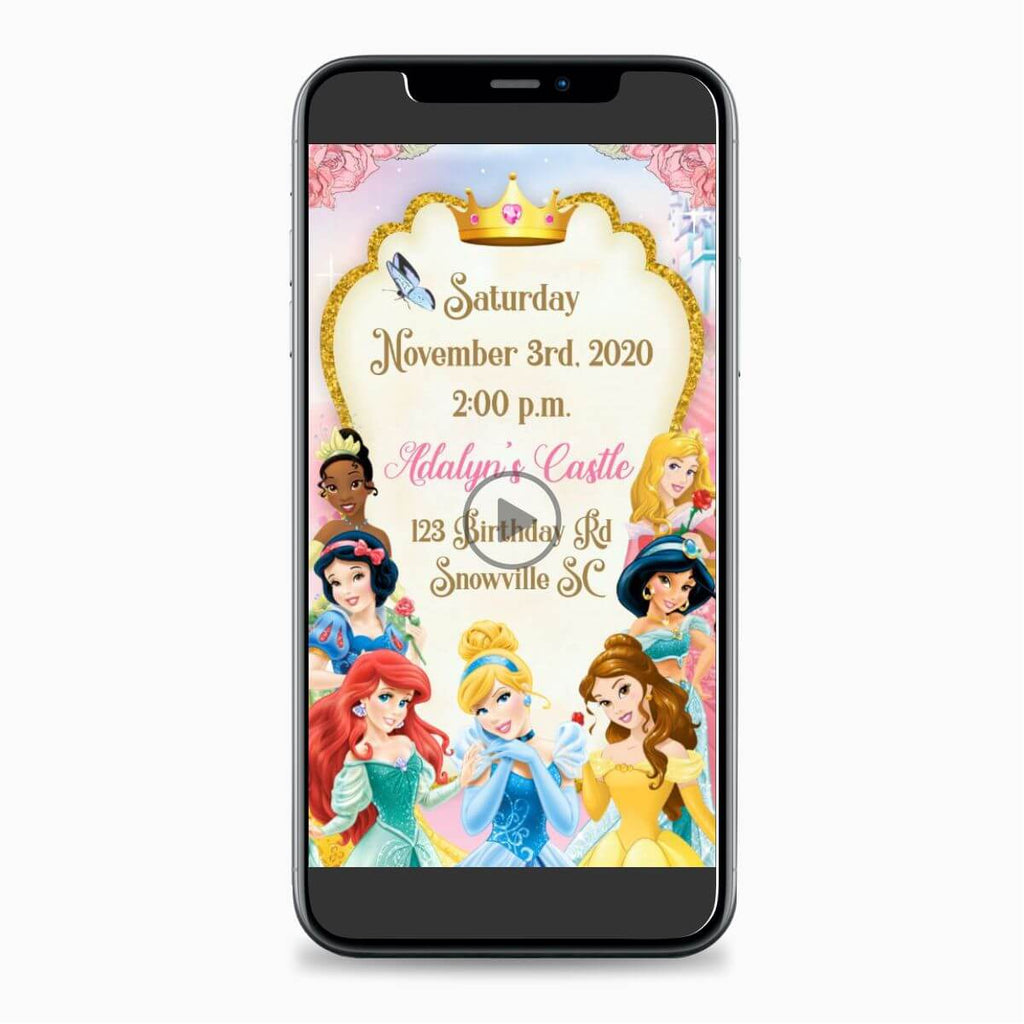 Disney Princesses Video Invitation - Print Me Pretty