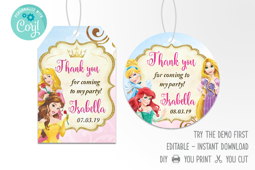 Disney Princess Favor Tag - Print Me Pretty