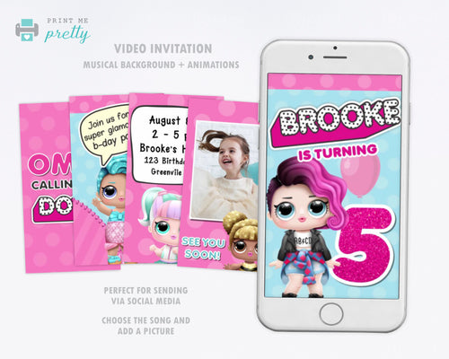 Doll Surprise Video Invitation - Print Me Pretty