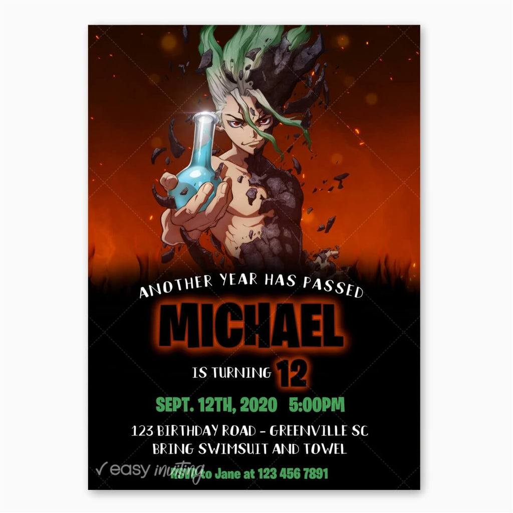 Dr. STONE Birthday Invitation – Easy Inviting dr-stone-birthday-invitation-easy-inviting