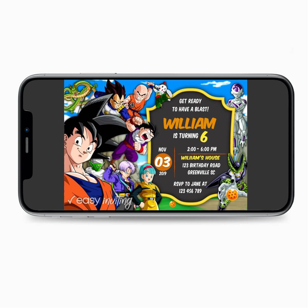 Dragon Ball Z Birthday Invitation - Print Me Pretty