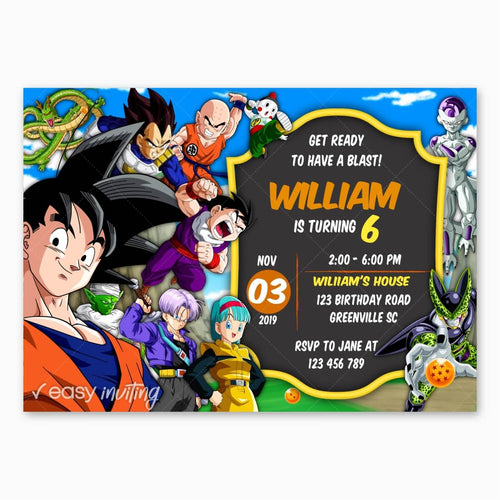 Dragon Ball Z Birthday Invitation - Print Me Pretty