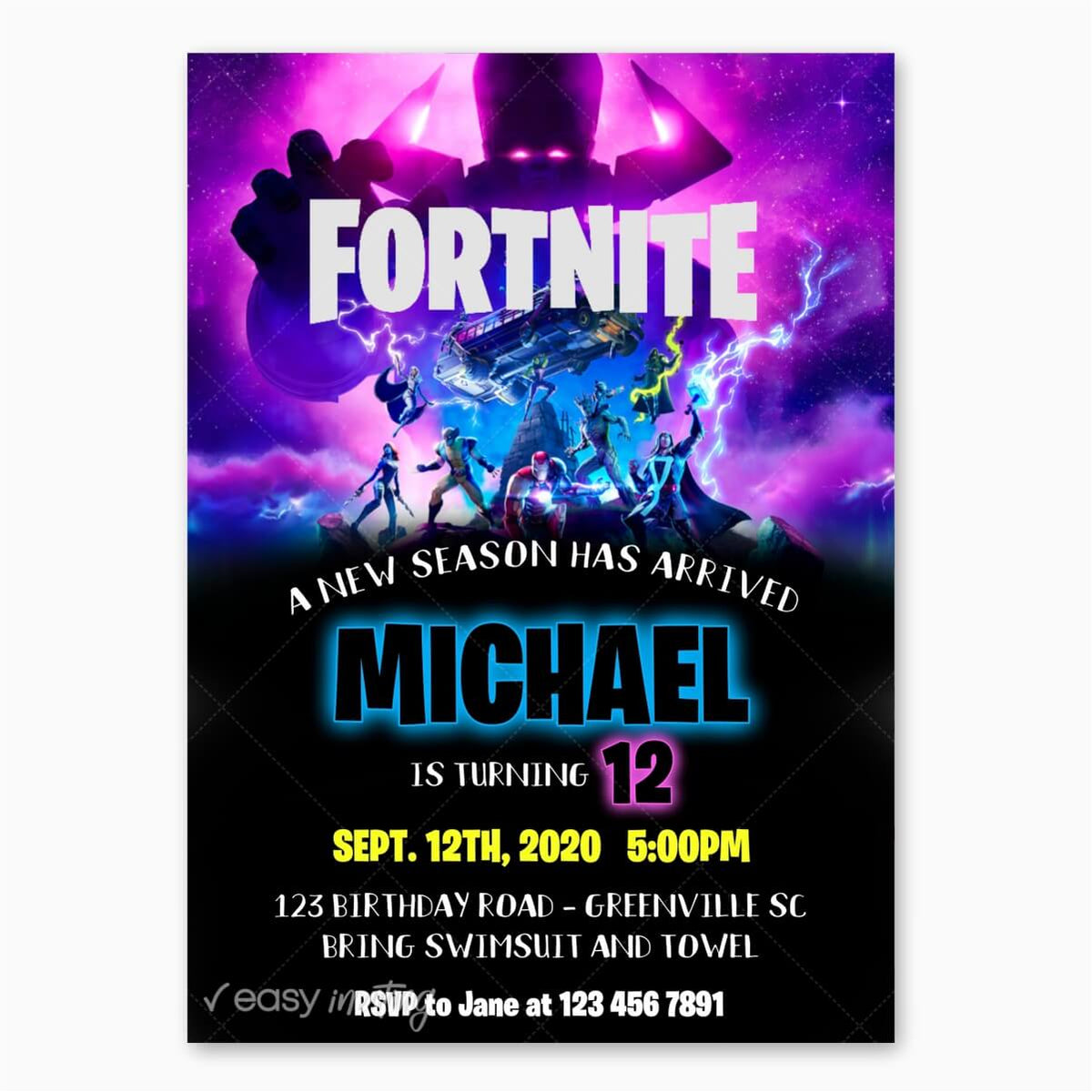 fortnite-nexus-war-birthday-invitation-marvel-season-easy-inviting for Free Printable Fortnite Party Decorations Fortnite Nexus War Birthday Invitation Marvel Season – Easy Inviting for Free Printable Fortnite Party Decorations
