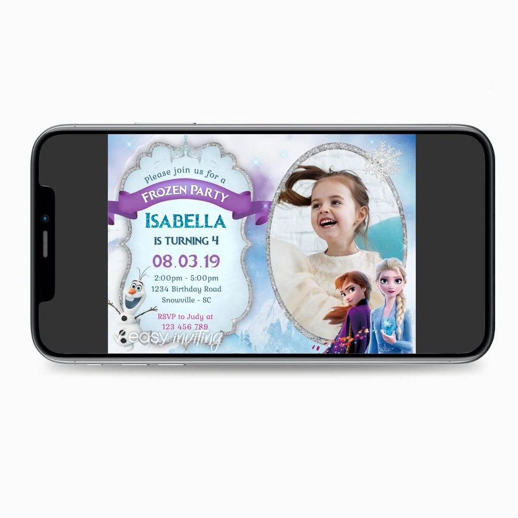 Frozen 2 Birthday Invitation with Photo - Print Me Pretty