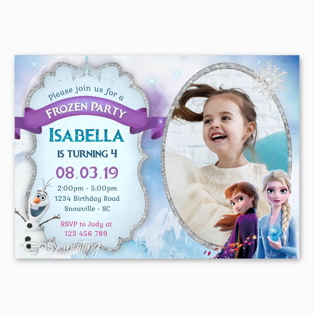 Frozen 2 Birthday Invitation with Photo - Print Me Pretty