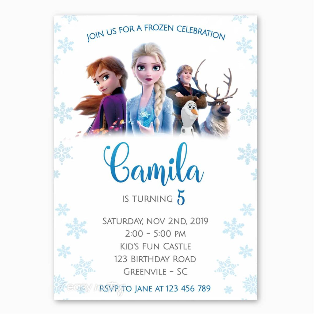 Frozen 2 Modern Birthday Invitation - Print Me Pretty