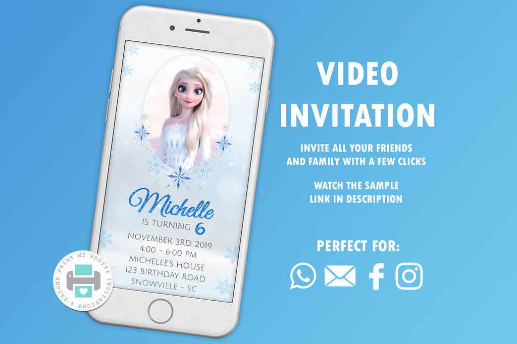 Elsa Video Invitation - Print Me Pretty