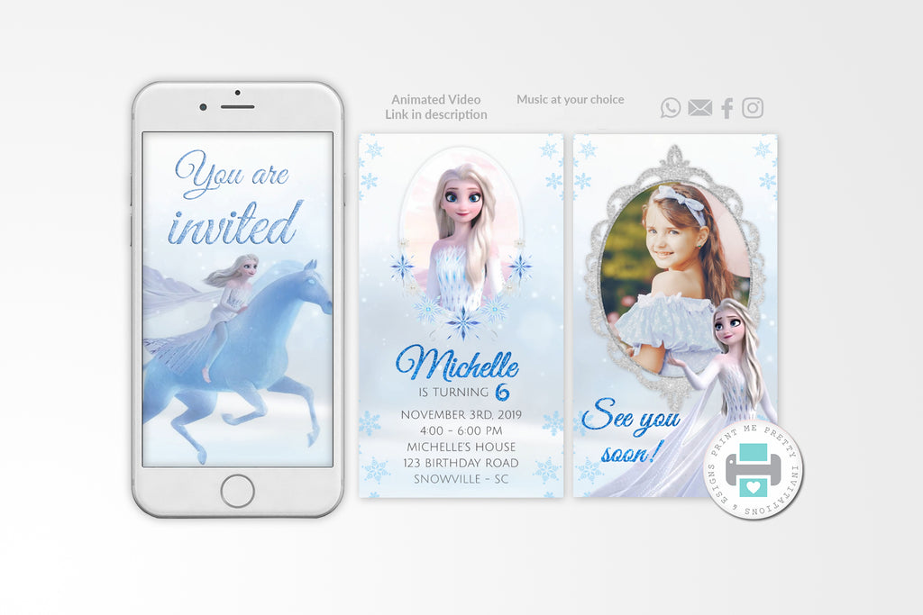 Elsa Video Invitation - Print Me Pretty