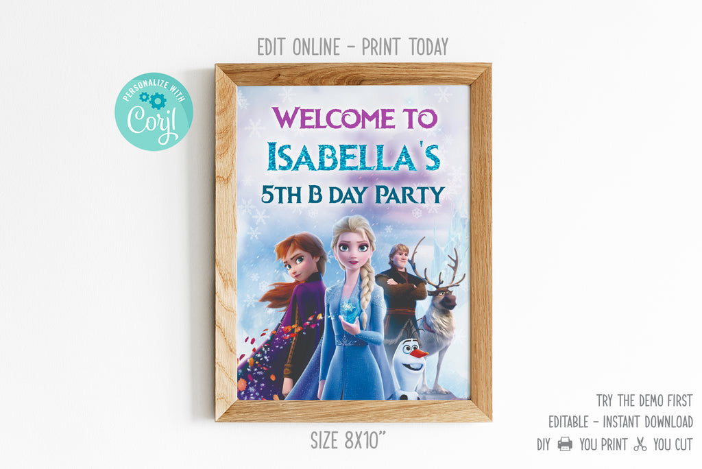 Frozen Welcome Banner Sign - Print Me Pretty