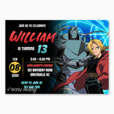 Fullmetal Alchemist Birthday Invitation