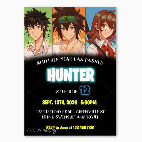 The God Of High School Birthday Invitation - Anime - Print Me Pretty