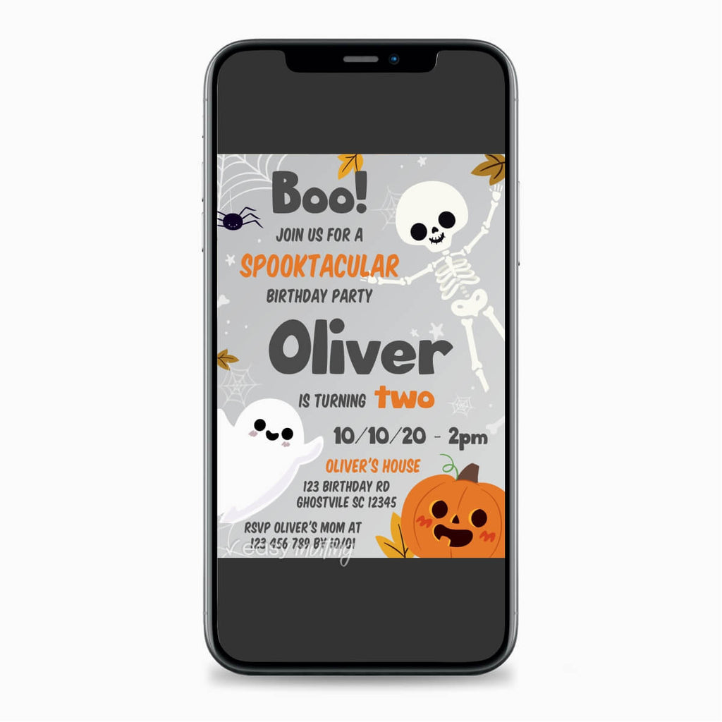 Cute Halloween Birthday Invitation for Boys - Print Me Pretty