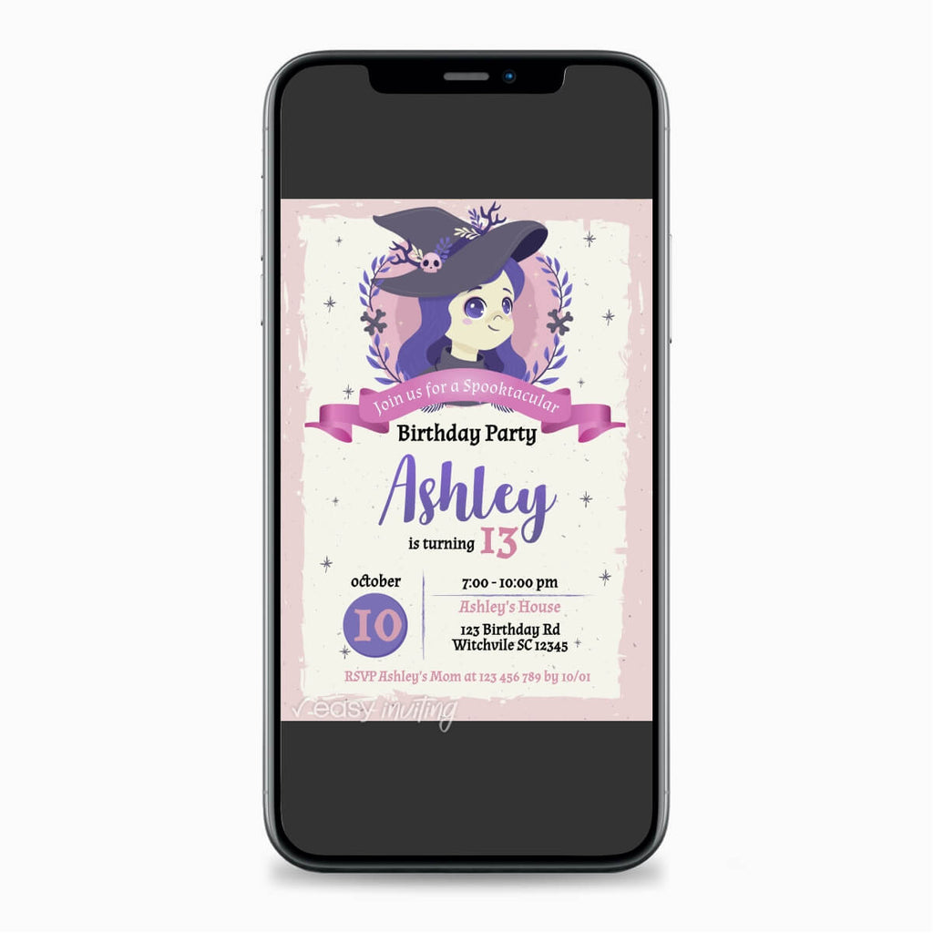 Halloween Birthday Invitation for Girls - Print Me Pretty