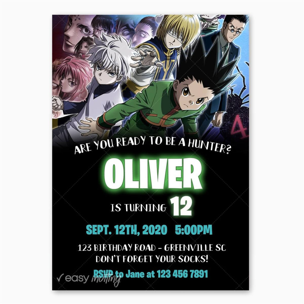 Hunter X Hunter Birthday Invitation HunterXHunter - Print Me Pretty