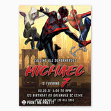 Into the Spider Verse Birthday Invitation