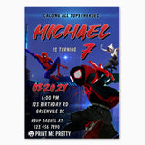 Into the Spider Verse Birthday Invitation