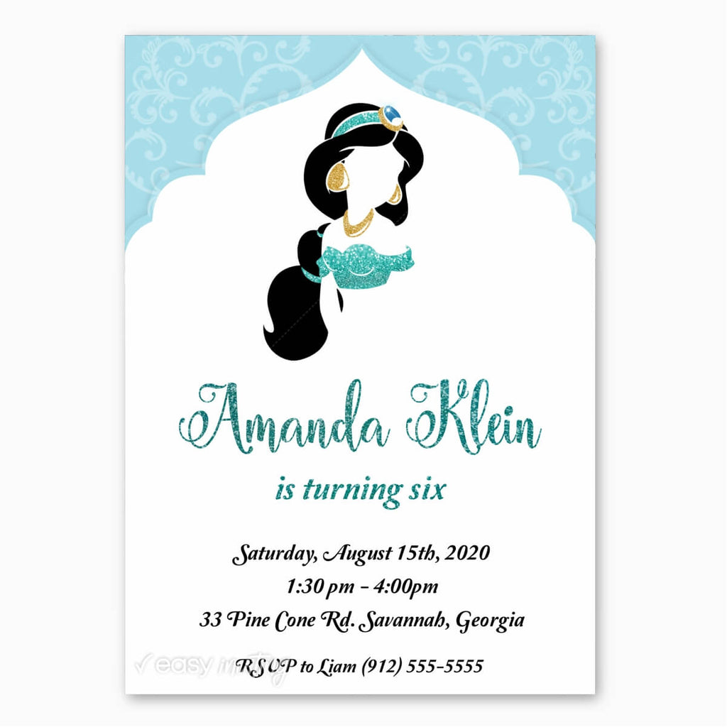 jasmine-birthday-invitation-easy-inviting for Free Printable Princess Jasmine Invitations Jasmine Birthday Invitation – Easy Inviting for Free Printable Princess Jasmine Invitations