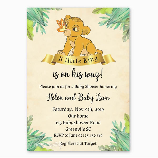 Lion King Baby Shower Invitation – Easy Inviting