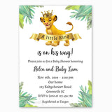 Lion King Baby Shower Invitation