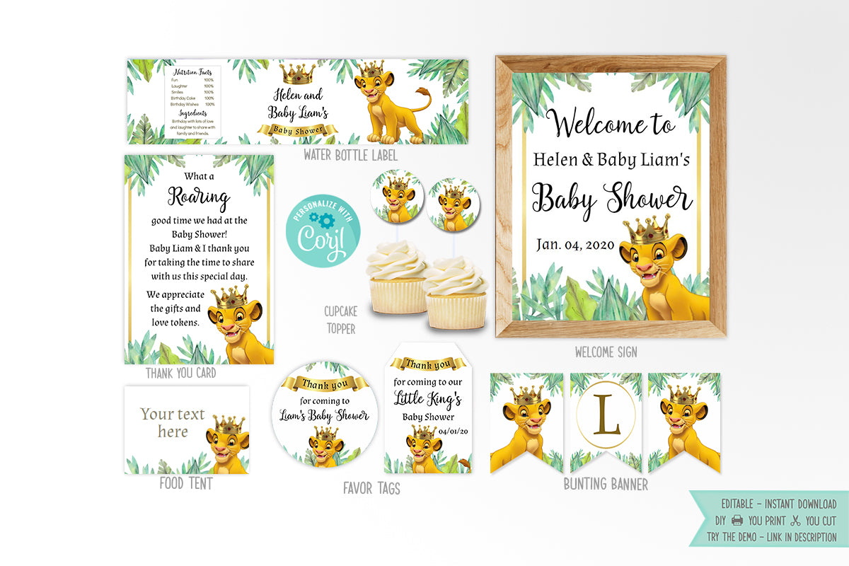 lion-king-baby-shower-party-printables-bundle-easy-inviting for Free Lion King Party Printables Lion King Baby Shower Party Printables Bundle – Easy Inviting for Free Lion King Party Printables