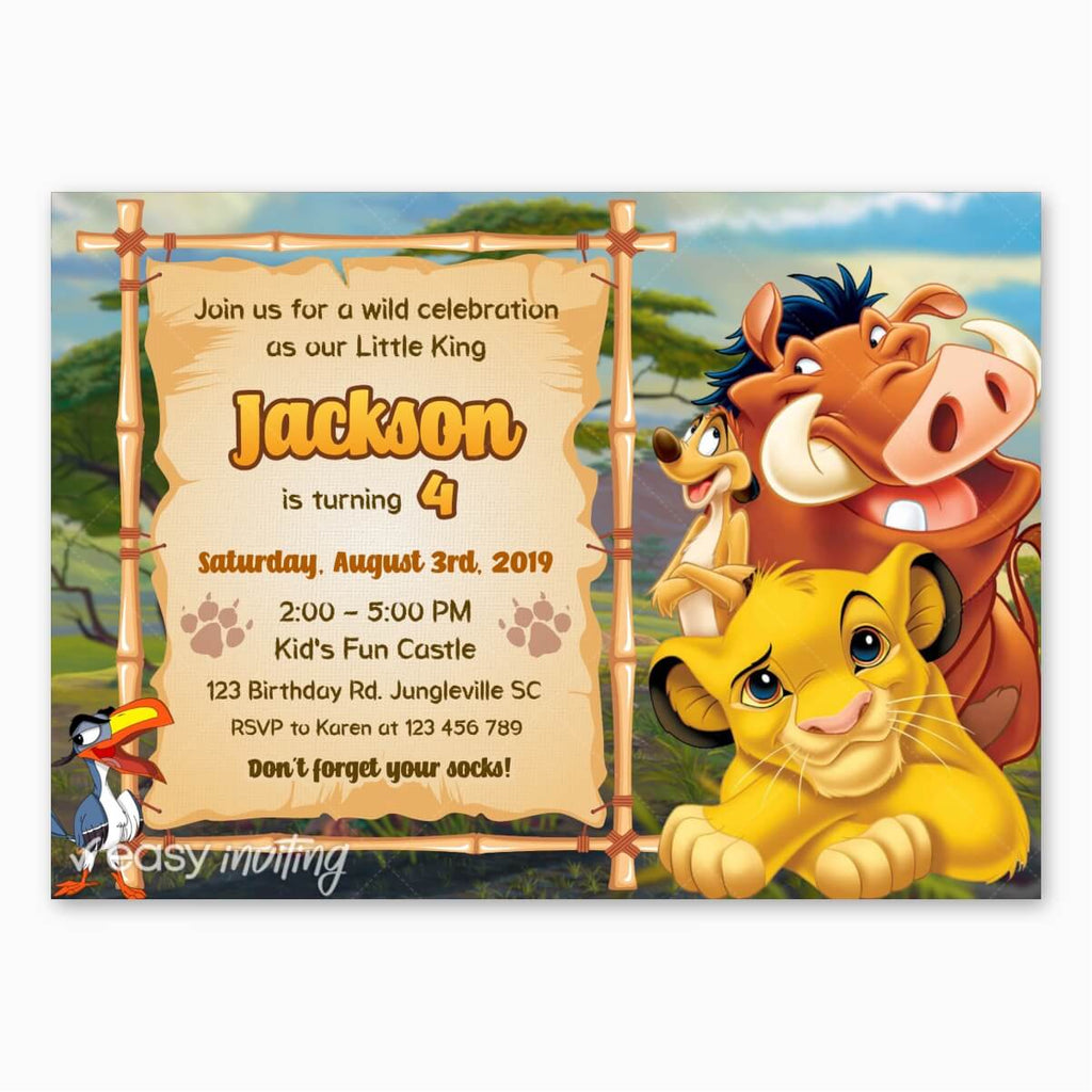 Lion King Birthday Invitation Printable - Print Me Pretty