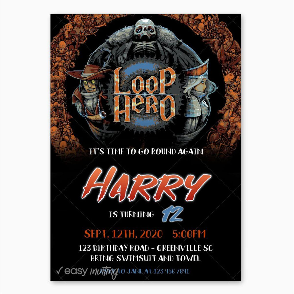 Loop Hero Birthday Invitation - Print Me Pretty