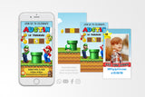 Super Mario Bros Birthday Invitation Video Animated Card