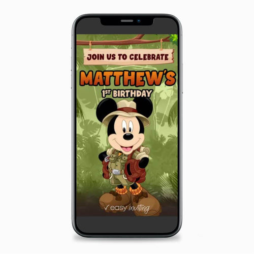 Mickey Safari Video Invitation - Print Me Pretty