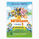 Paw Patrol Mighty Pups Birthday Invitation