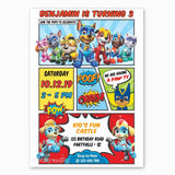 Paw Patrol Mighty Pups Comic Book Invitation