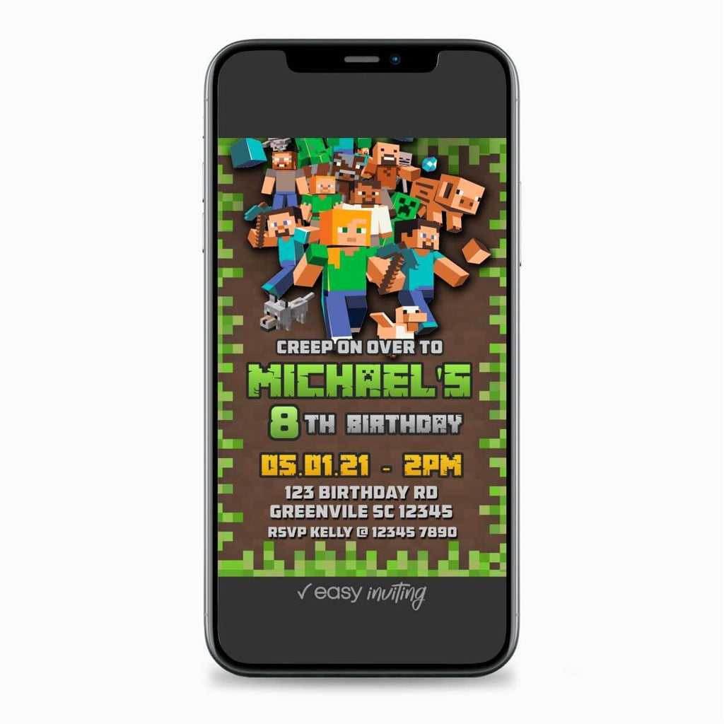 Minecraft Birthday Invitation - Print Me Pretty