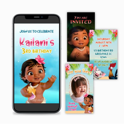 Moana Video Invitation - Print Me Pretty