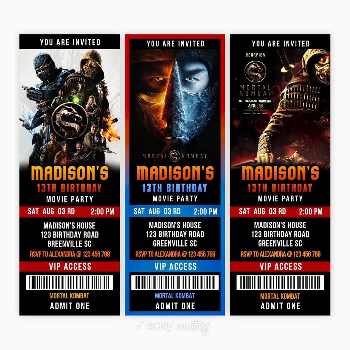 mortal-kombat-movie-ticket-invitation-easy-inviting for Call Of Duty Birthday Invitations Free Printable Mortal Kombat Movie Ticket Invitation - Easy Inviting for Call Of Duty Birthday Invitations Free Printable
