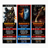 Mortal Kombat Movie Ticket Invitation