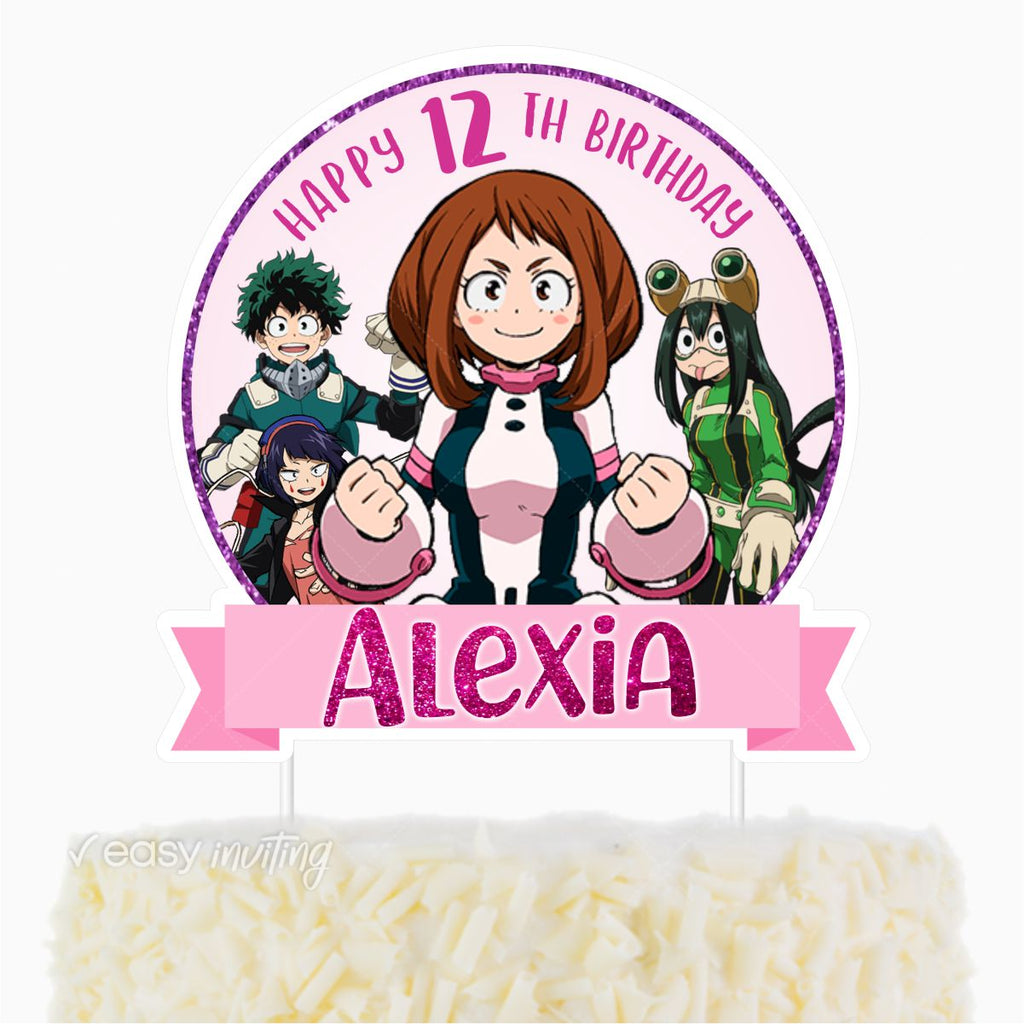 My Hero Academia Cake Topper for Girls - Print Me Pretty