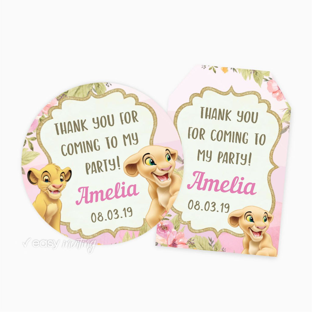 Nala Lion King Thank you Tag - Print Me Pretty