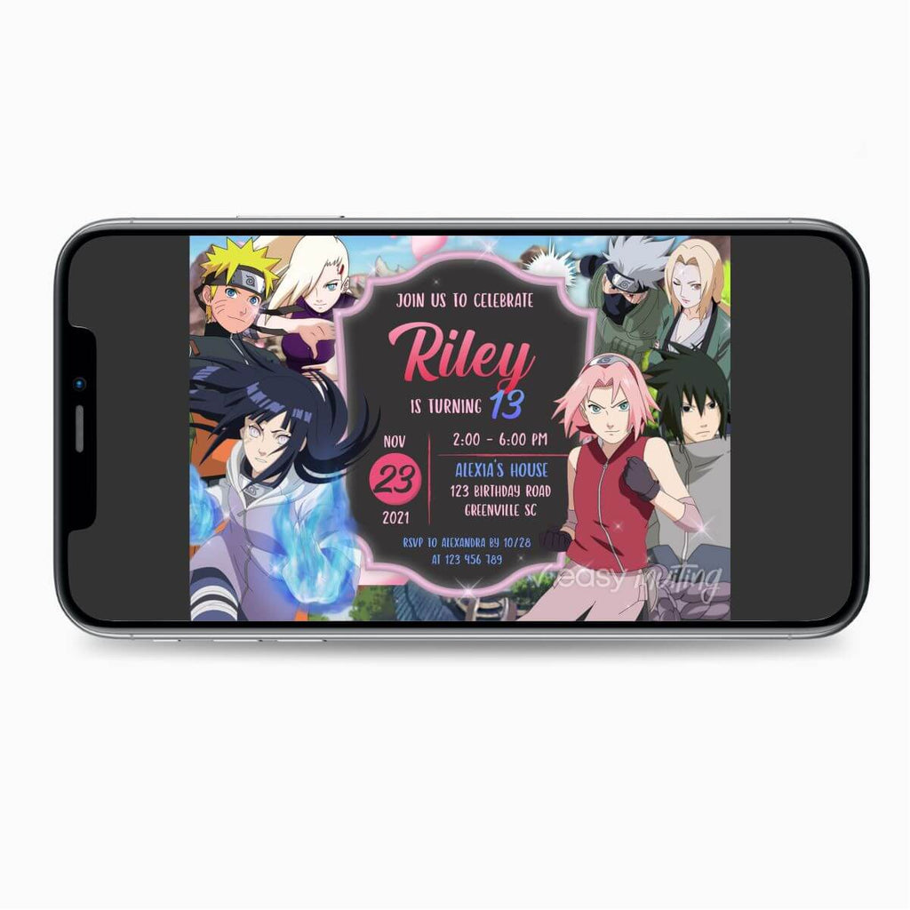 Naruto Girls Birthday Invitation - Print Me Pretty