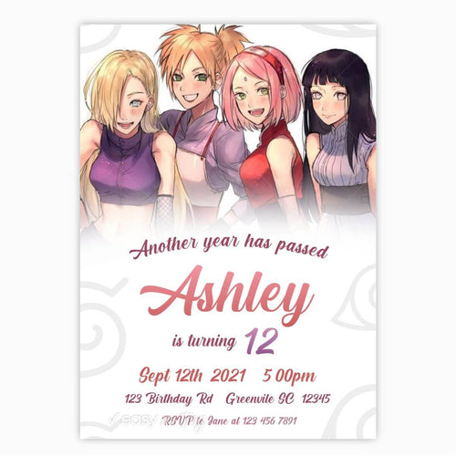 Naruto Birthday Invitation for Girls - Print Me Pretty