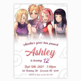 Naruto Birthday Invitation for Girls