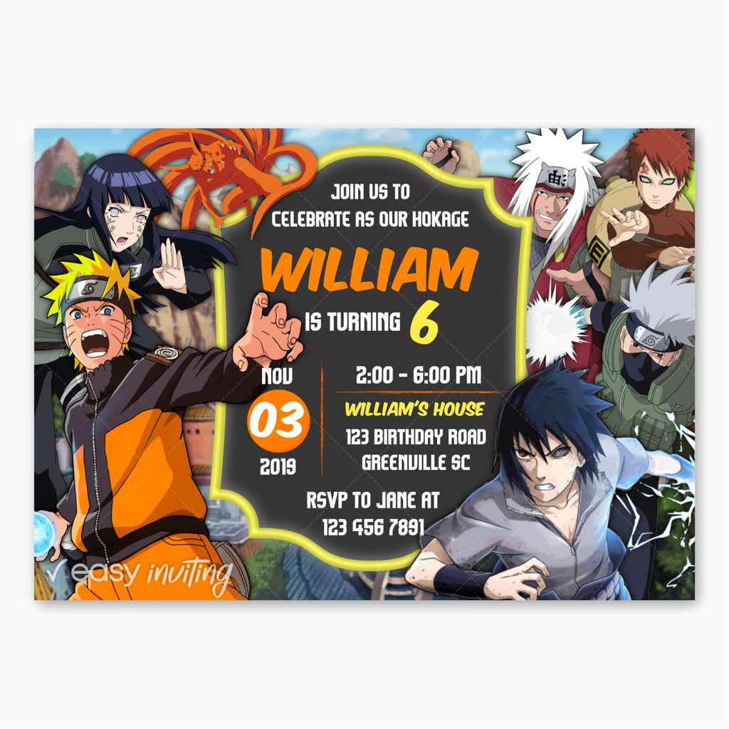 Naruto Birthday Invitation Printable - Print Me Pretty