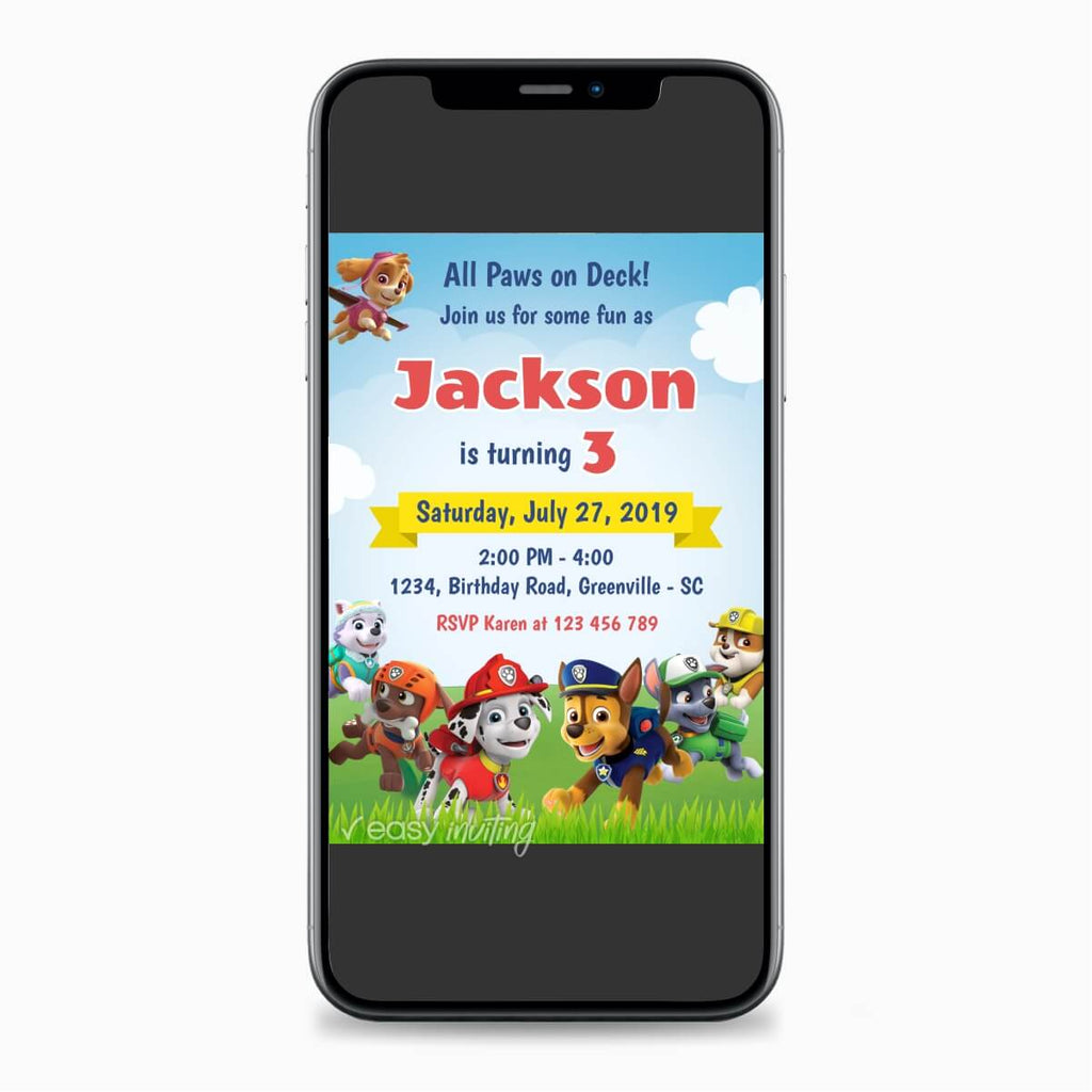 Paw Patrol Birthday Invitation - Print Me Pretty