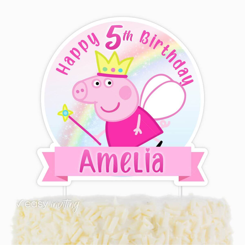 Peppa Pig Fairy Cake Topper - Print Me Pretty