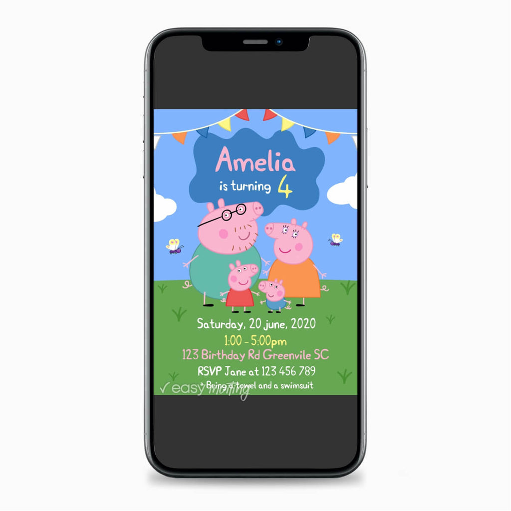 Peppa Pig Birthday Invitation - Print Me Pretty