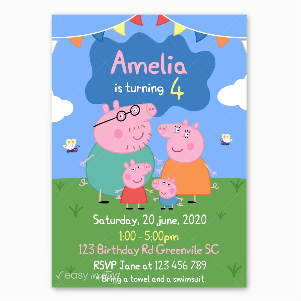 Peppa Pig Birthday Invitation - Print Me Pretty