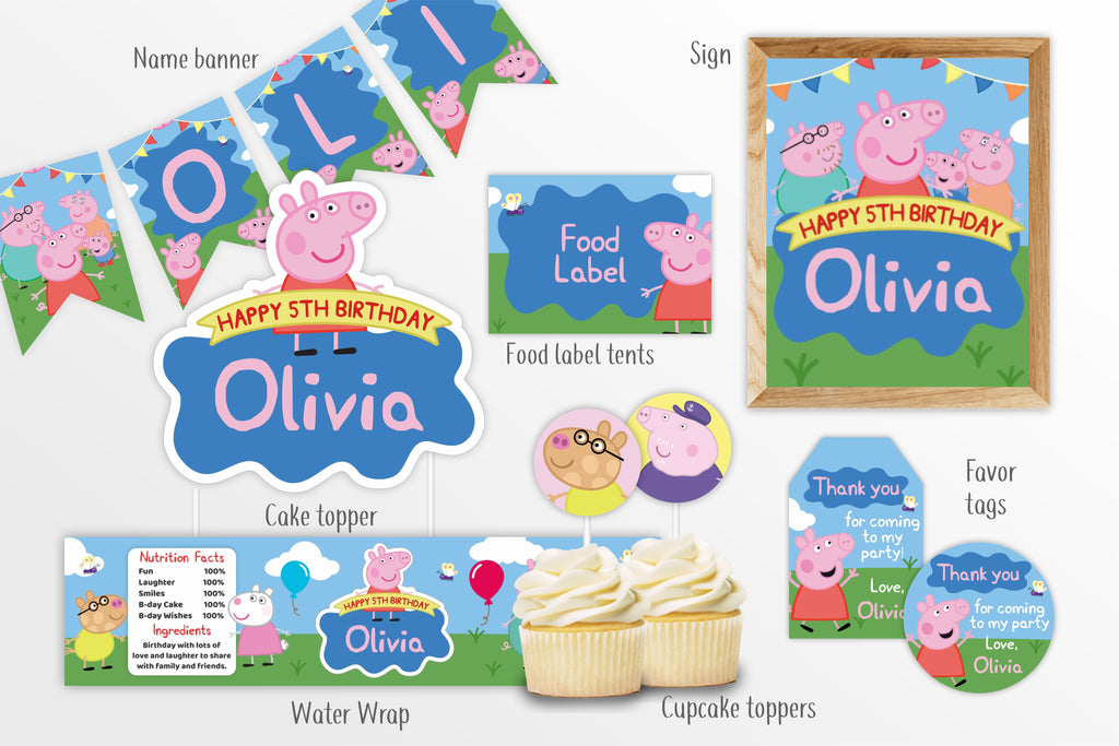 Peppa Pig Party Decorations Bundle - Print Me Pretty