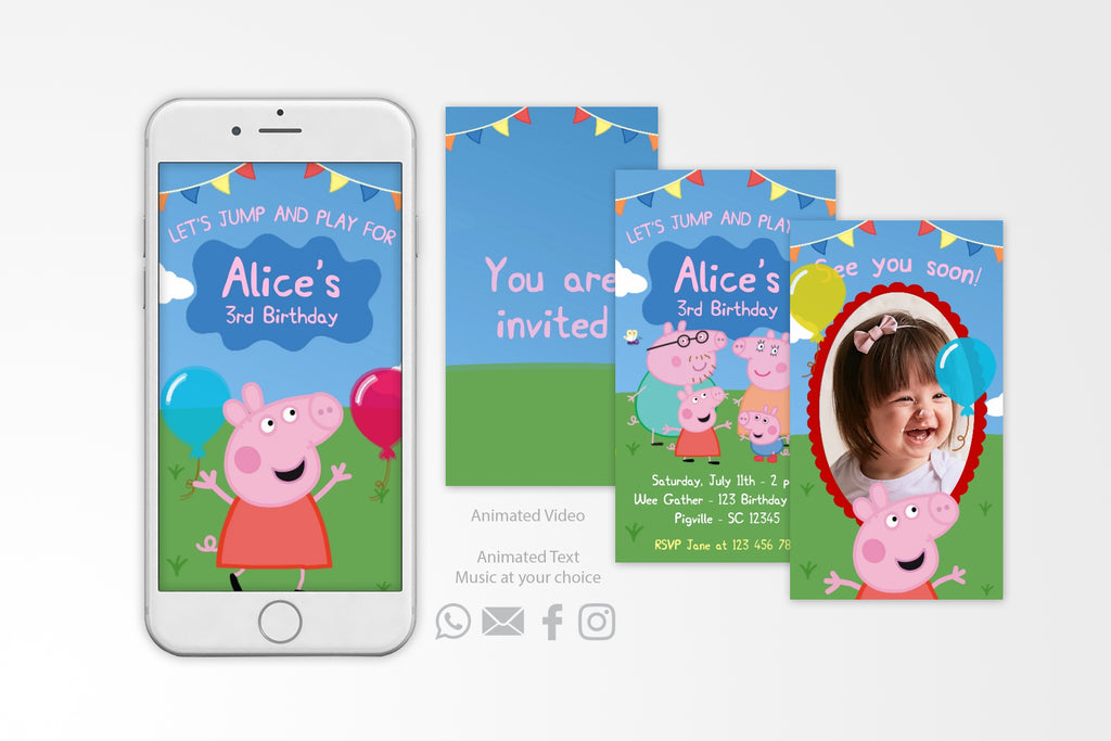 Peppa Pig Video Invitation - Print Me Pretty