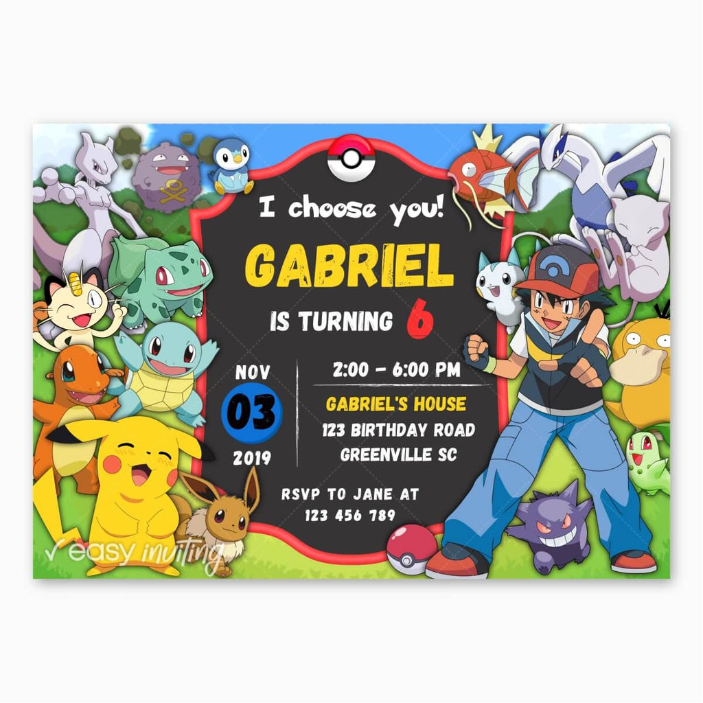 Pokemon Birthday Invitation - Print Me Pretty