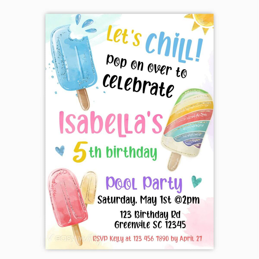 Popsicle Birthday Invitation - Print Me Pretty